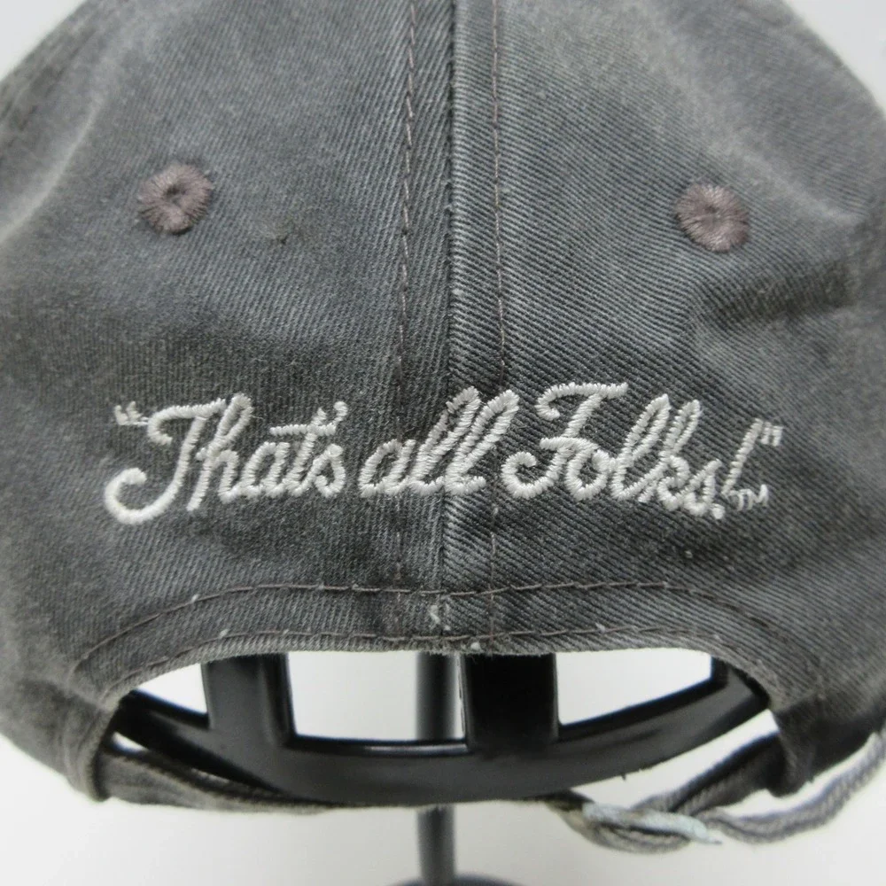 Looney‎ Tunes Hat Cap Strapback Men OS Cartoon Embroidered Gray That's All Folks
